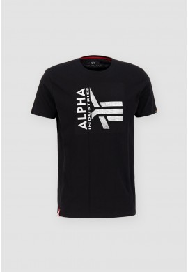 Alpha Industries tričko LOGO RUBBER T, BLACK / ČERNÉ