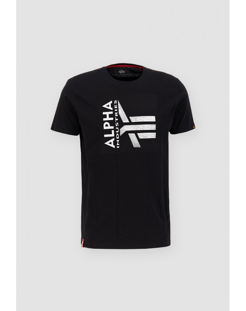 Alpha Industries tričko LOGO RUBBER T, BLACK / ČERNÉ