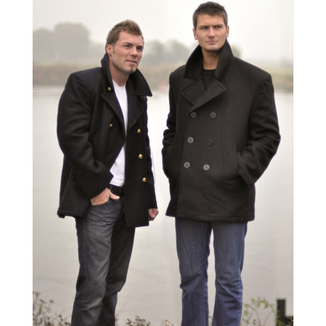 US NAVY PEA COAT námořnický kabát černý, černé knoflíky