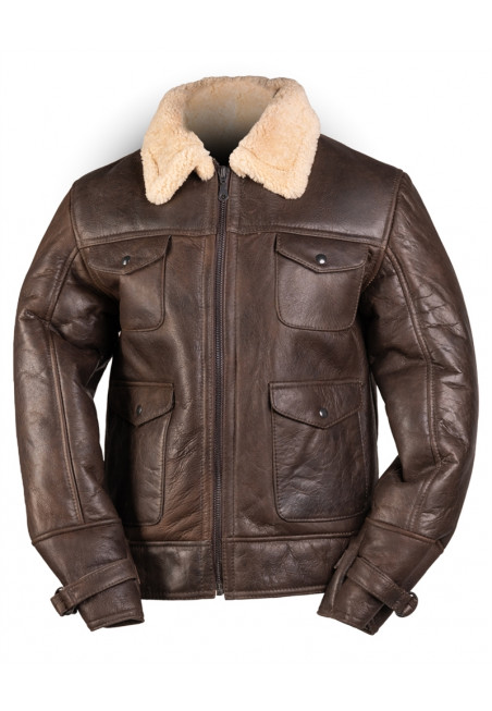 BOMBER BUNDA US NAVY A4 Z JEHNĚČÍ KŮŽE