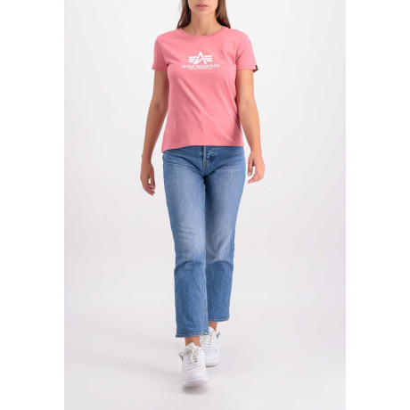 Dámské tričko NEW BASIC T Wmn. Alpha Industries CORAL RED / KORÁLOVÁ ČERVENÁ