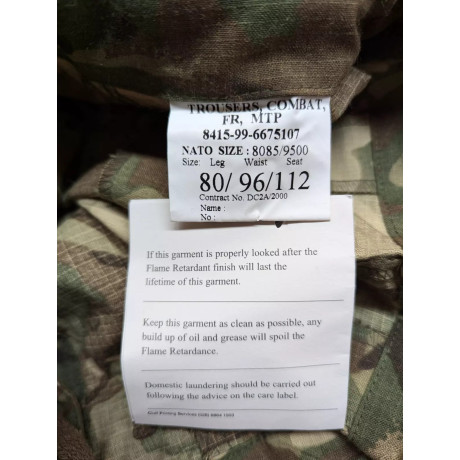 Originál britské bojové kalhoty COMBAT FR, RIP STOP, v potisku MTP, použité