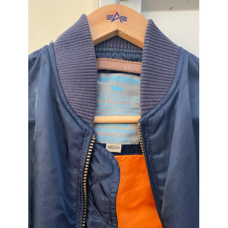 Dámská bunda Alpha Industries MA-1 VF59, velikost M, barva Repl. blue, nošená