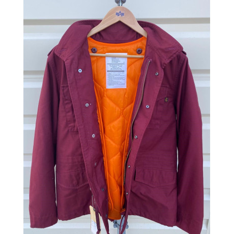 Bunda Alpha Industries M-65 HERITAGE s odepínací vložkou, barva BURGUNDY / vínová