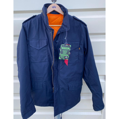 Bunda Alpha Industries M-65 HERITAGE s odepínací vložkou, barva NAVY / temně modrá