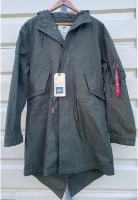 Bunda Alpha Industries HOODED FISHTAIL CN, barva Dark Olive