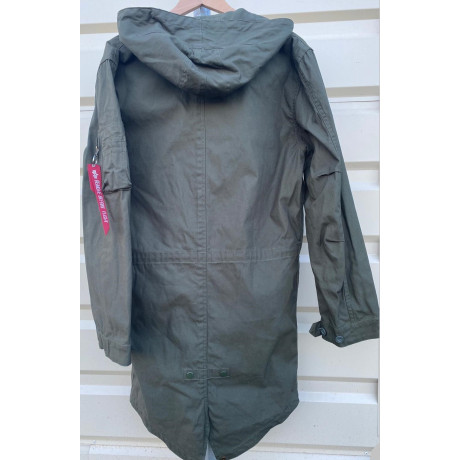 Bunda Alpha Industries HOODED FISHTAIL CN, barva Dark Olive