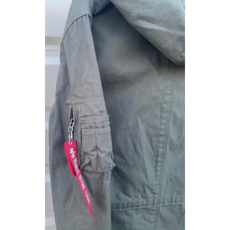 Bunda Alpha Industries HOODED FISHTAIL CN, barva Dark Olive