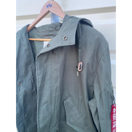 Bunda Alpha Industries HOODED FISHTAIL CN, barva Dark Olive