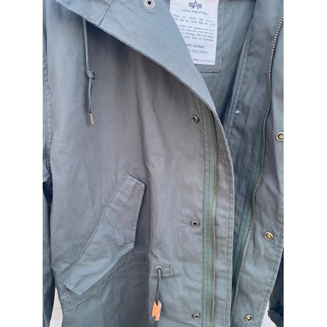 Bunda Alpha Industries HOODED FISHTAIL CN, barva Dark Olive