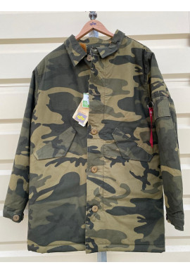 Bunda Alpha Industries MILITARY COAT, barva Olive Camo