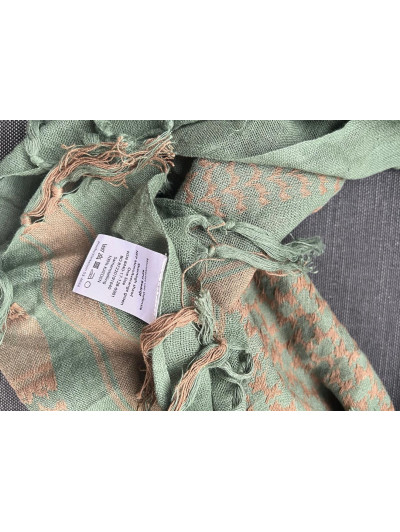 Originál holanský vojenský šátek SHEMAGH, ZELENÁ/HNĚDÁ