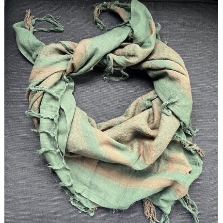 Originál holanský vojenský šátek SHEMAG, ZELENÁ/HNĚDÁ