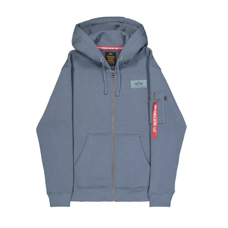 Mikina BACK PRINT ZIP HOODY Alpha Industries, barva DENIM BLUE
