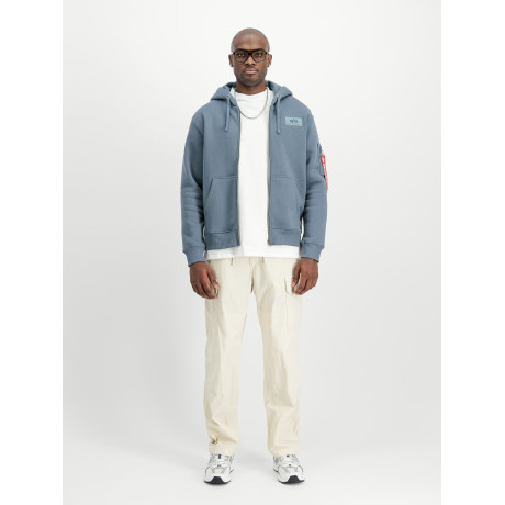 Mikina BACK PRINT ZIP HOODY Alpha Industries, barva DENIM BLUE