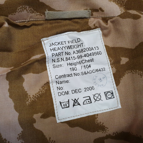 Britská polní blůza Desert DPM Heavyweight Field Smock, originál, použitá