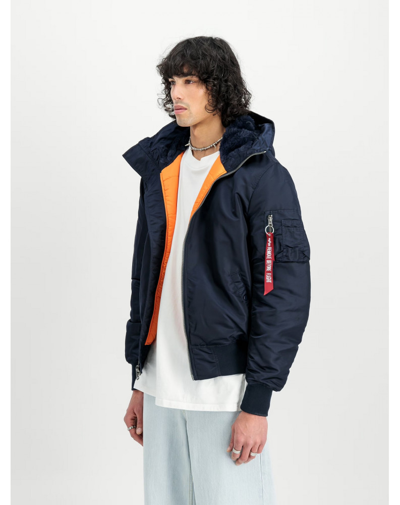 Bunda MA-1 HOODED Alpha Industries, barva Repl. blue