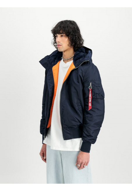 Bunda MA-1 HOODED Alpha Industries, barva Repl. blue