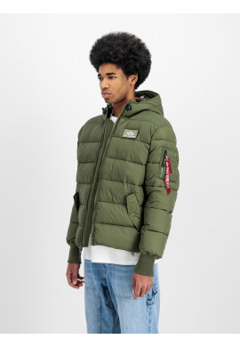 Bunda Alpha Industries HOODED PUFFER ALPHA FD, barva Dark green