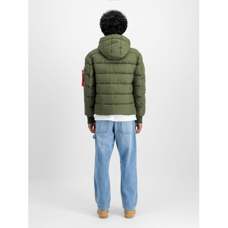 Bunda Alpha Industries HOODED PUFFER ALPHA FD, barva Dark green