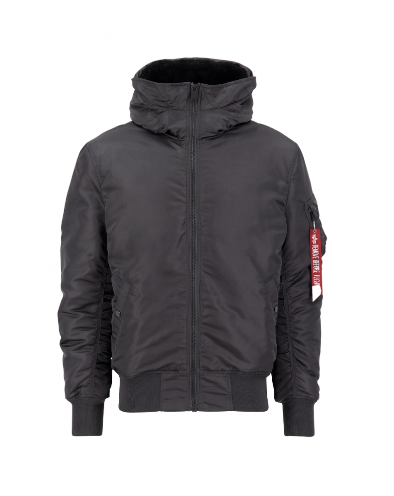 Bunda Alpha Industries MA-1 HOODED, barva Černá