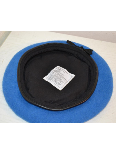 Orig. britský vojenský baret určený pro mise OSN, světle modrý, nový