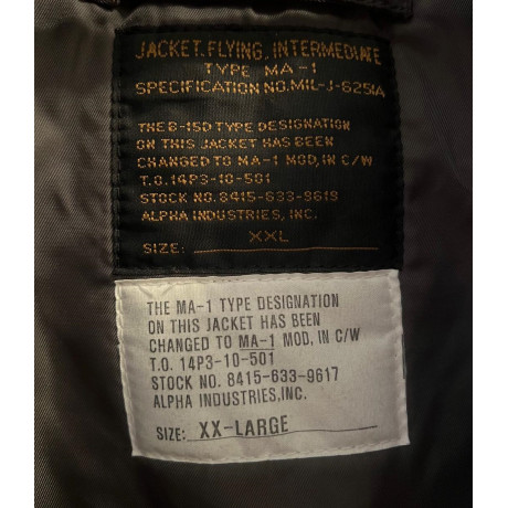 Bunda Alpha Industries MA-1 NO.MIL-J-625:A