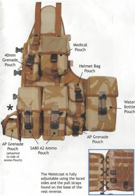 Britská taktická vesta mole desert s 5 kapsami