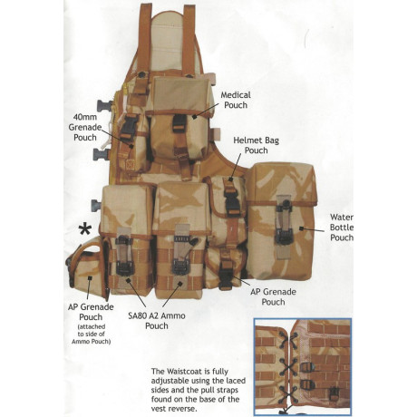Britská taktická vesta mole desert s 5 kapsami