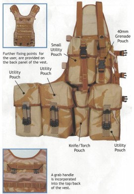 Britská taktická vesta mole desert s 5 kapsami