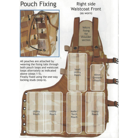 Britská taktická vesta mole desert s 5 kapsami
