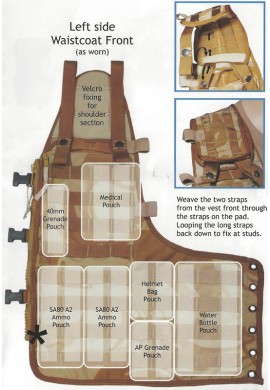 Britská taktická vesta mole desert s 5 kapsami