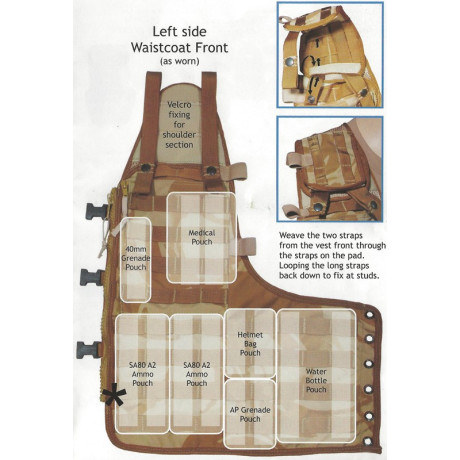 Britská taktická vesta mole desert s 5 kapsami