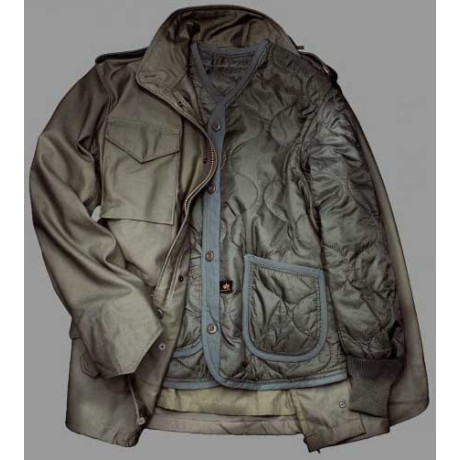 Bunda parka parker M65 Alpha Industries oliv vnitřek