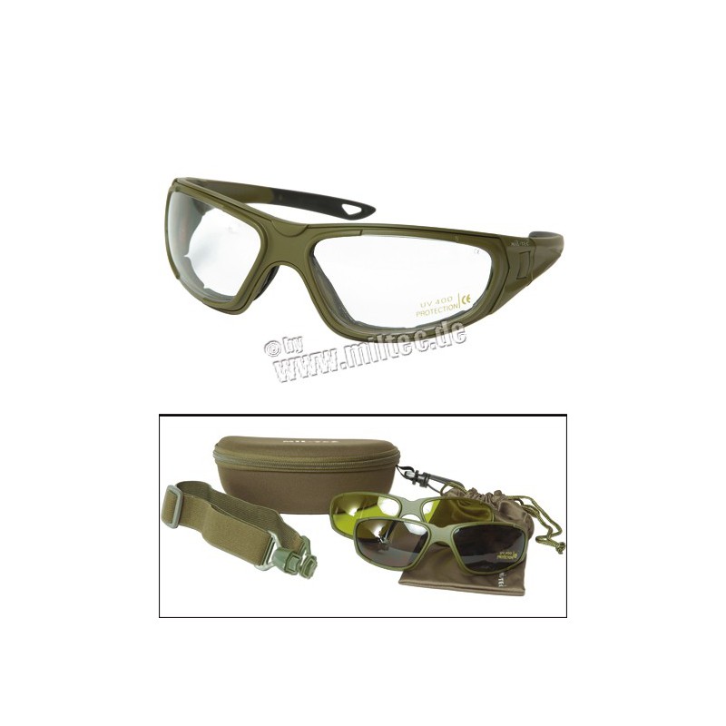 Taktické brýle 3v1 zelené