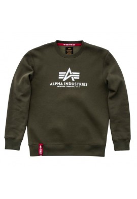 Mikina BASIC SWEATER Alpha Industries DARK GREEN