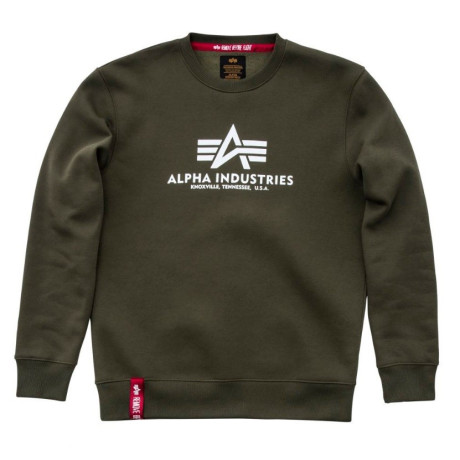 Mikina BASIC SWEATER Alpha Industries DARK GREEN