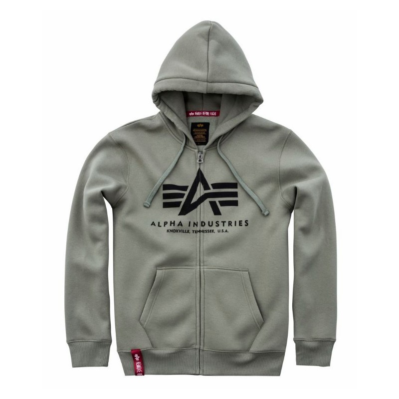 Mikina BASIC ZIP HOODY Alpha Industries OLIVE Mikina BASIC ZIP HOODY Alpha Industries OLIVE