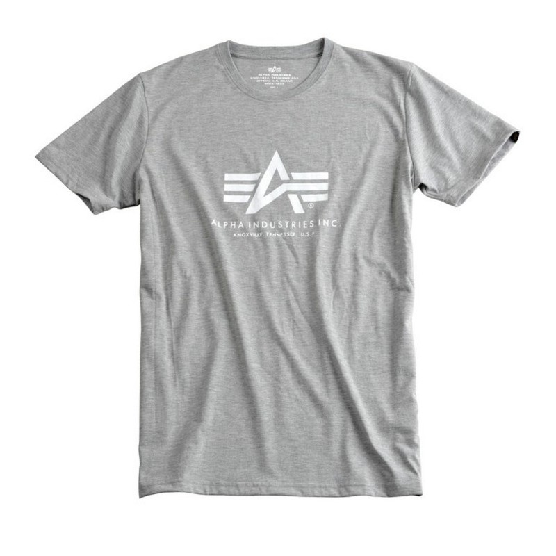Tričko BASIC T Alpha Industries, GREYHEATHER/WHITE Tričko BASIC T Alpha Industries, GREYHEATHER/WHITE