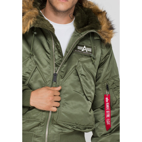Bunda 45P HOODED Alpha Industries SAGE GREEN