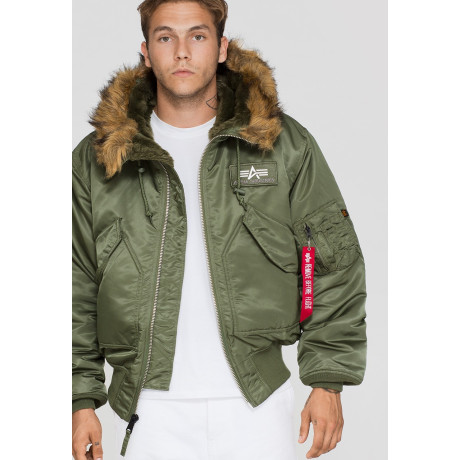 Bunda 45P HOODED Alpha Industries SAGE GREEN