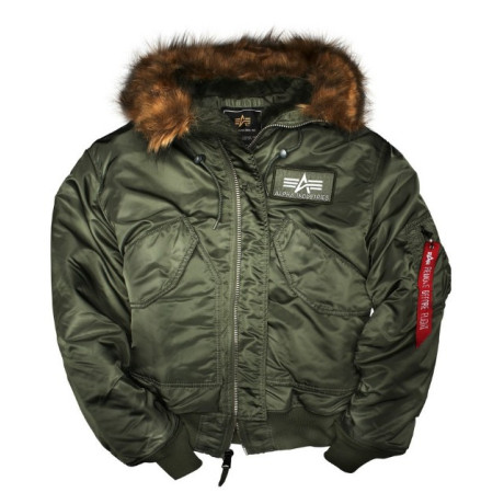 Bunda 45P HOODED Alpha Industries SAGE GREEN