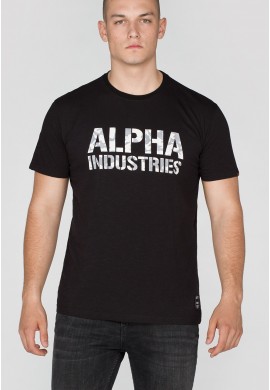 Tričko CAMO PRINT T Alpha Industries BLACK/WHITE