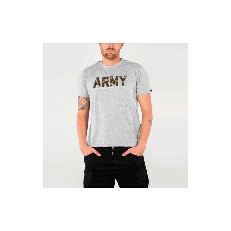 Tričko ARMY CAMO T Alpha Industries GREY HEATHER Tričko ARMY CAMO T Alpha Industries GREY HEATHER
