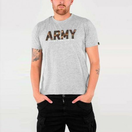 Tričko ARMY CAMO T Alpha Industries GREY HEATHER