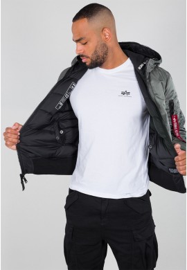 Bunda HOODED PUFFER FD REV. Alpha Indst. VINTAGE GREEN
