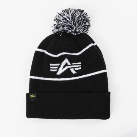 Čepice BLOCK BOBBLE BEANIE Alpha Industries BLACK
