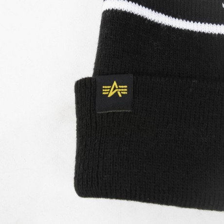 Čepice BLOCK BOBBLE BEANIE Alpha Industries BLACK