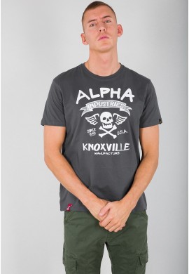 Tričko SKULL T Alpha Industries GREYBLACK