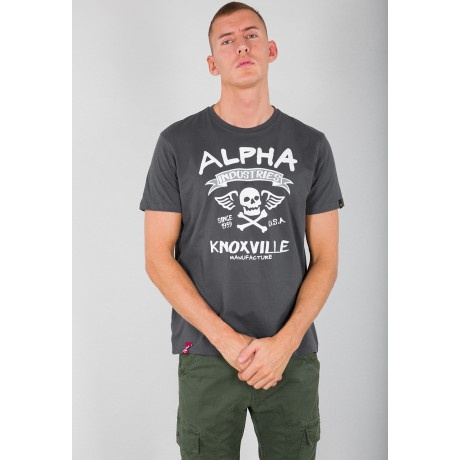Tričko SKULL T Alpha Industries GREYBLACK
